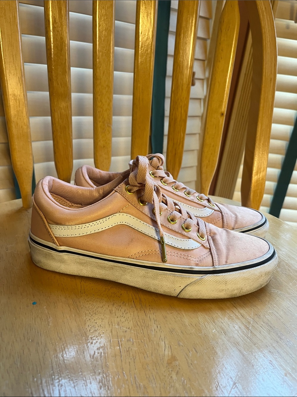 Blush Vans Pink Low-Top Canvas Sneakers with White Side Stripe